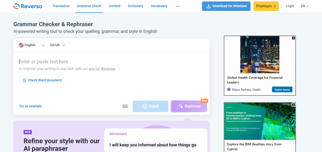 شرح موقع Reverso