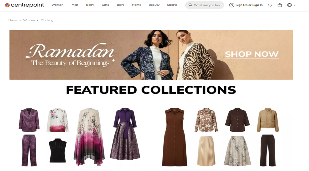 تجربة التسوق من سنتربوينت