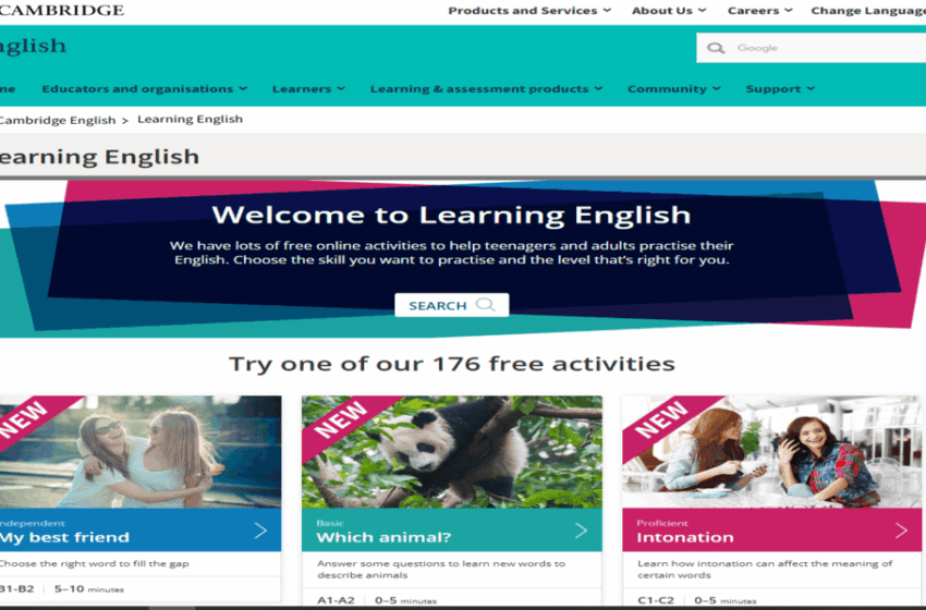  أنشطة تفاعلية لجميع المستويات من موقع Cambridge English