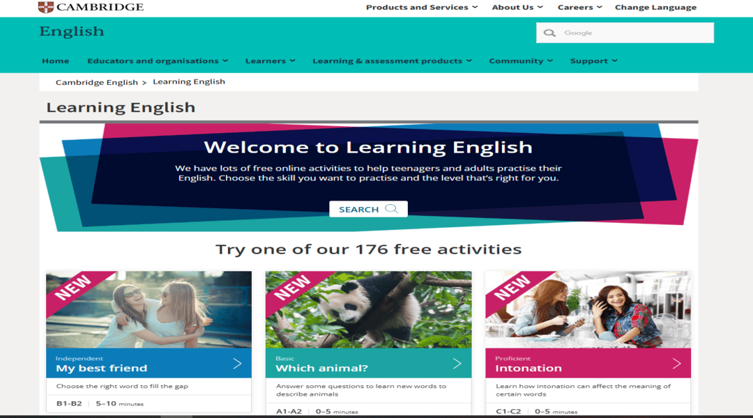 موقع Cambridge English