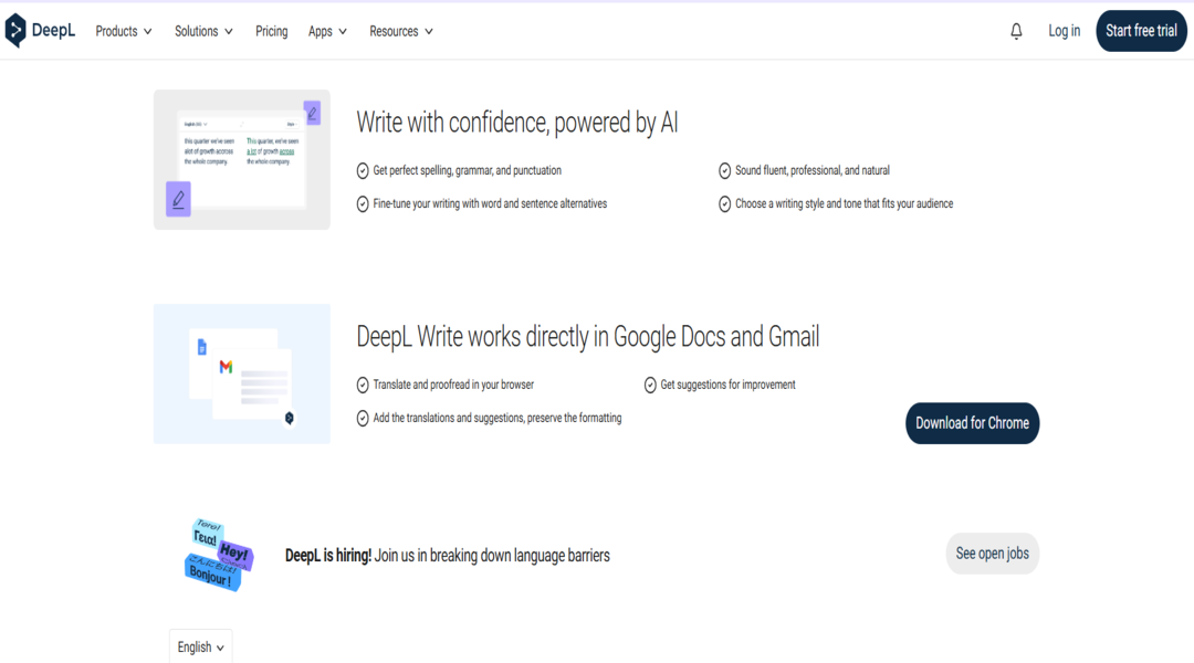ذكاء DeepL Write الاصطناعي